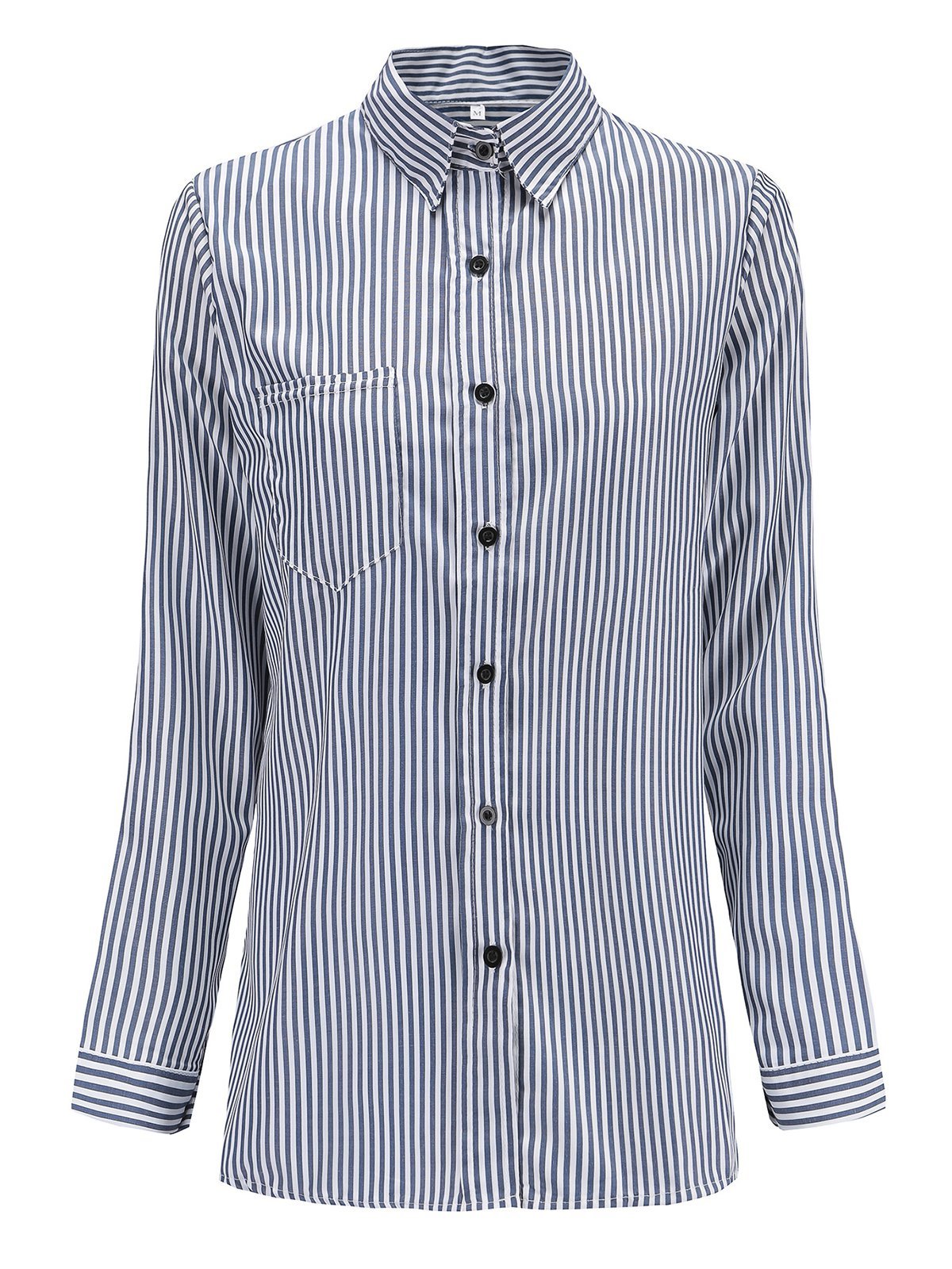 Striped Casual Loose Cotton Blouses