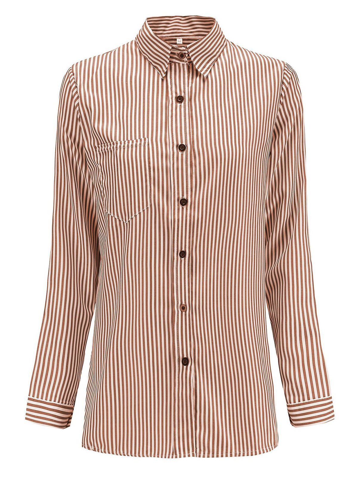 Striped Casual Loose Cotton Blouses