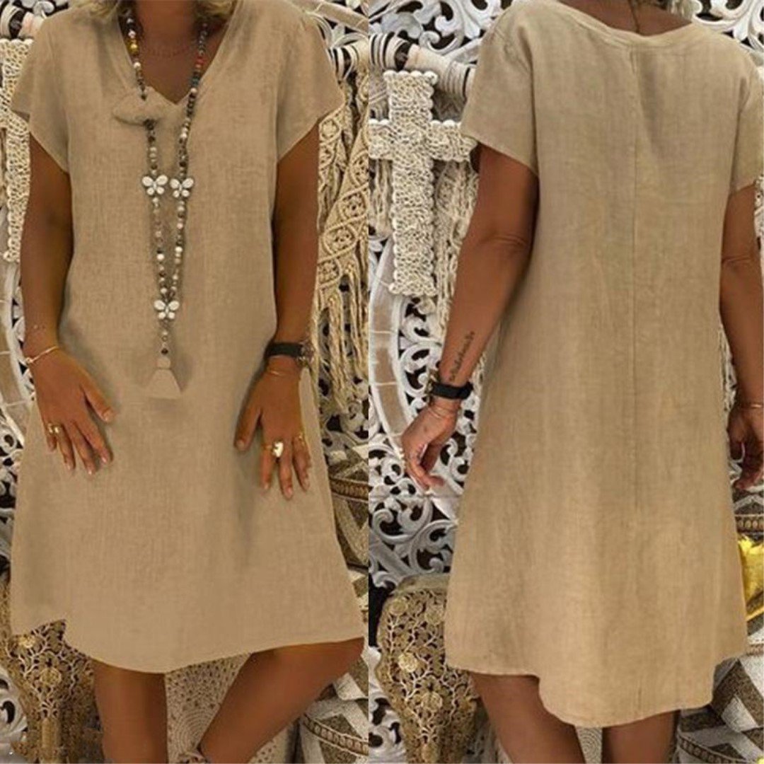 Loose V Neck Casual Casual Dress