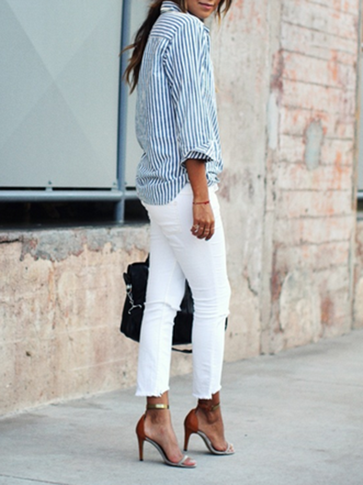 Striped Casual Loose Cotton Blouses