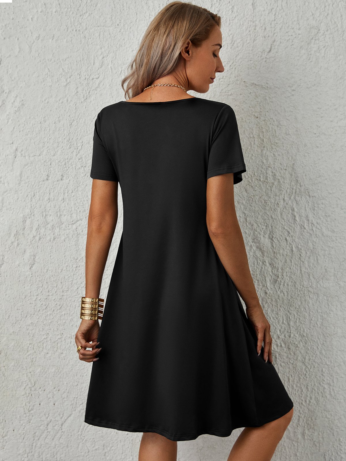 V Neck Solid Loose Shorts