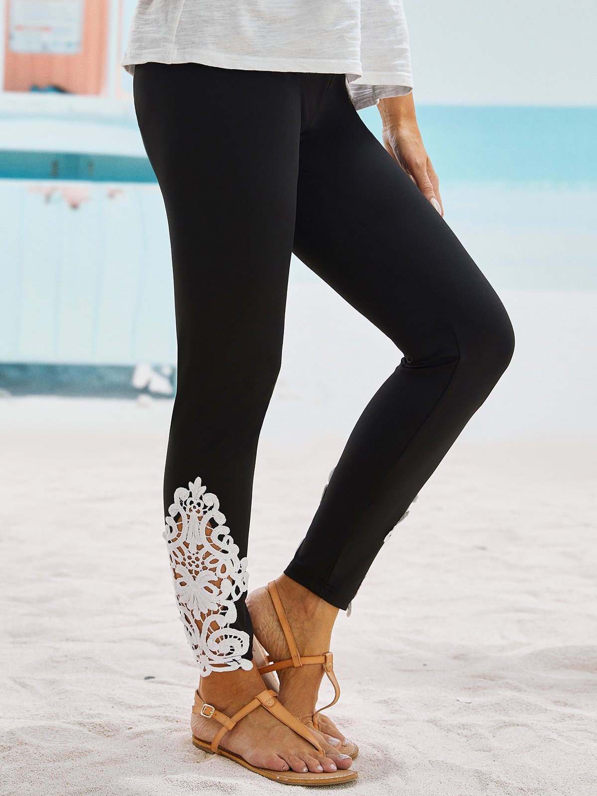 Solid Jersey Casual Leggings