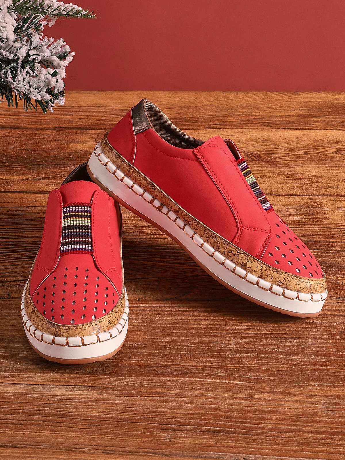 Casual All Season Cat Office &  Career PU Leather Flat Heel Round Toe Deep Mouth Shoes EVA Flats for Women