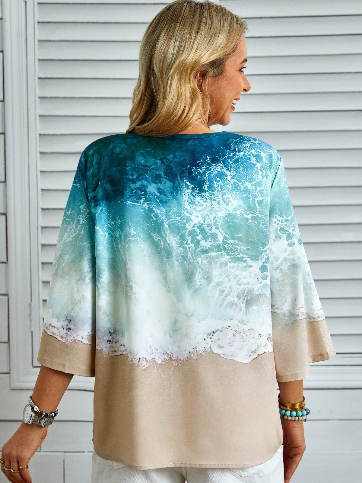 Sea Casual V Neck Loose Top