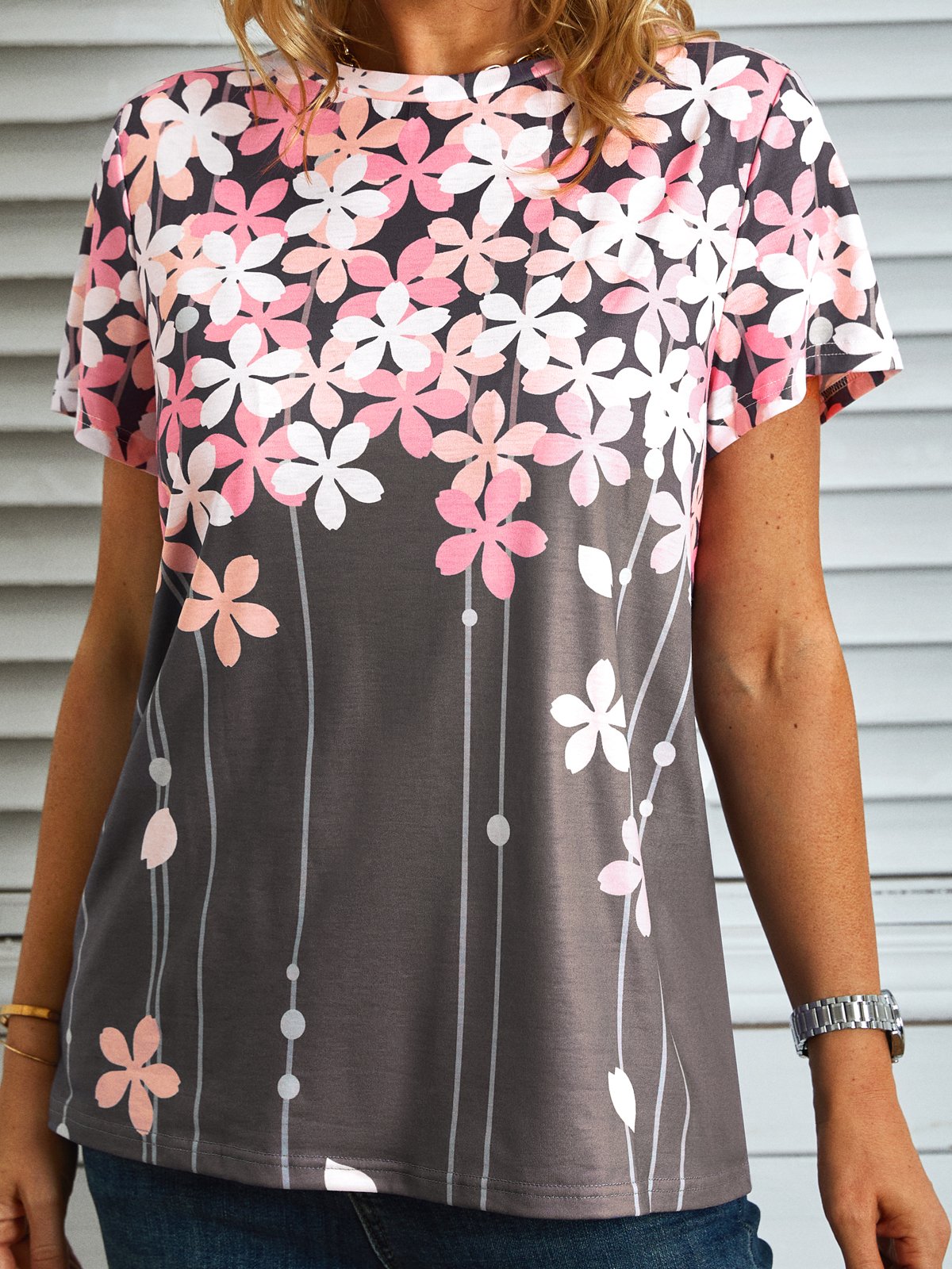 Casual Floral Fit T-shirt