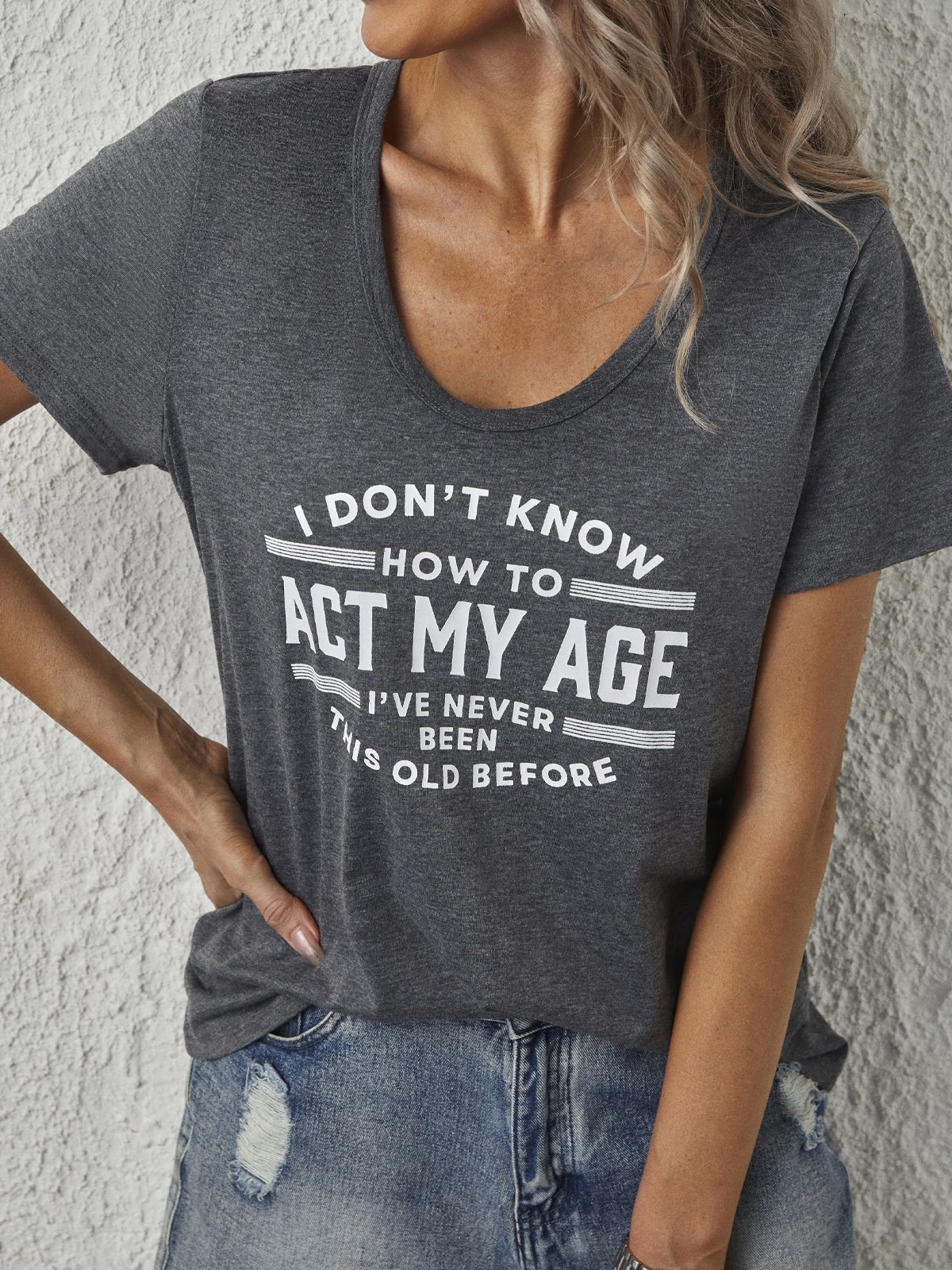 Casual Jersey Letter Fit T-shirt
