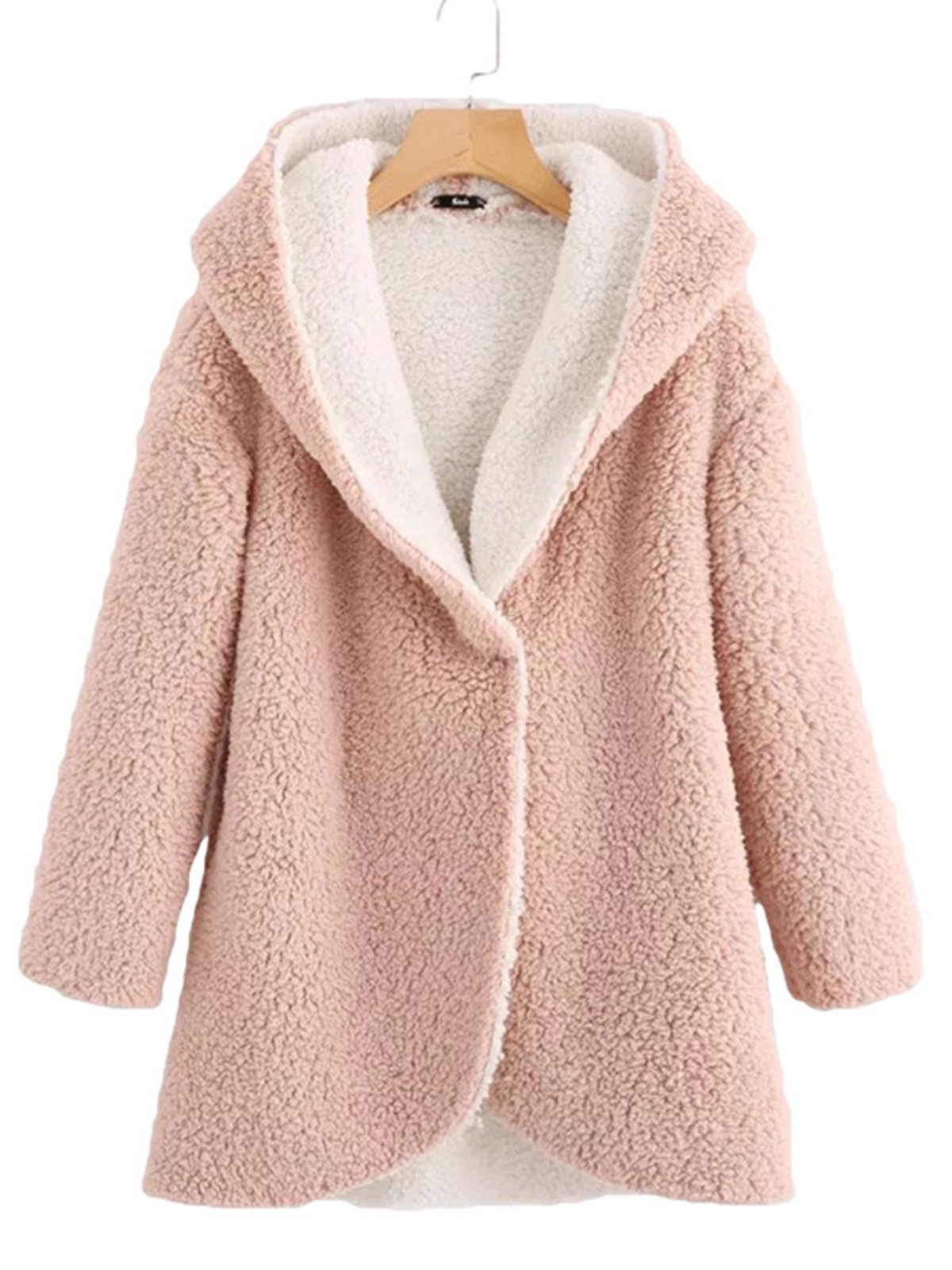 Solid Casual Long Sleeve Hooded Warm Coat