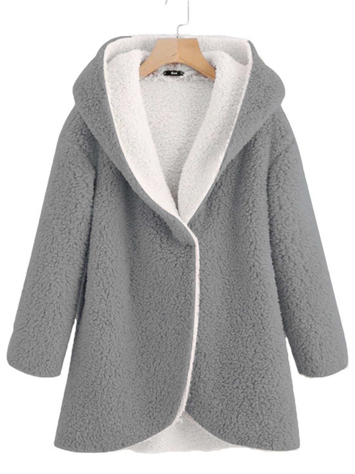 Solid Casual Long Sleeve Hooded Warm Coat