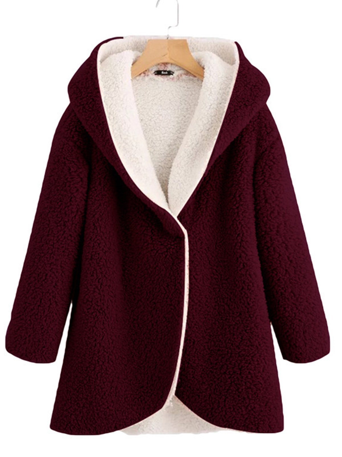 Solid Casual Long Sleeve Hooded Warm Coat