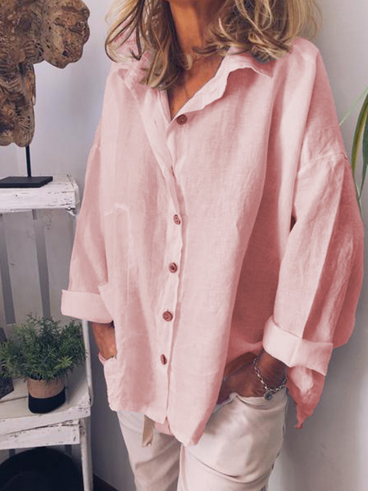 Loose Vacation Linen Blouses