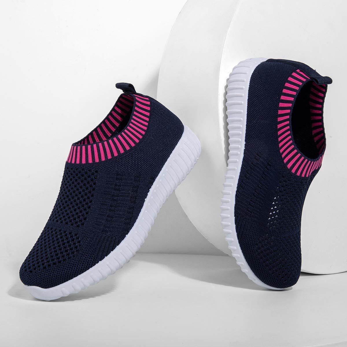 All Season Elastic Athletic Slip-On Sneakers Plus Sizes