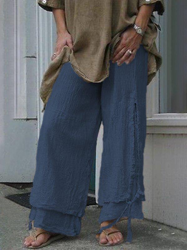 Solid Linen Vintage Trousers