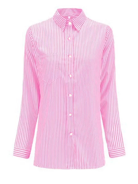 Striped Casual Loose Cotton Blouses