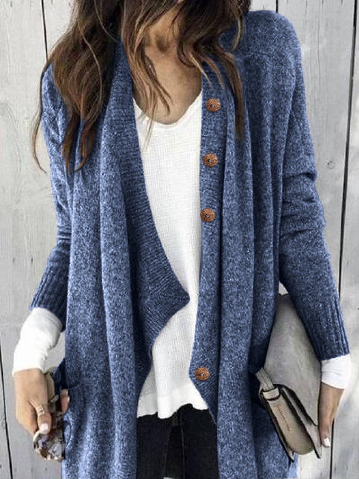 Wool/knitting Vacation Fit Solid Coats