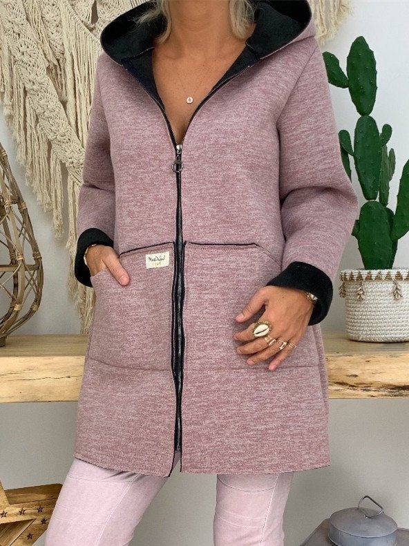 Casual Cotton-Blend Hooded Fit Coats
