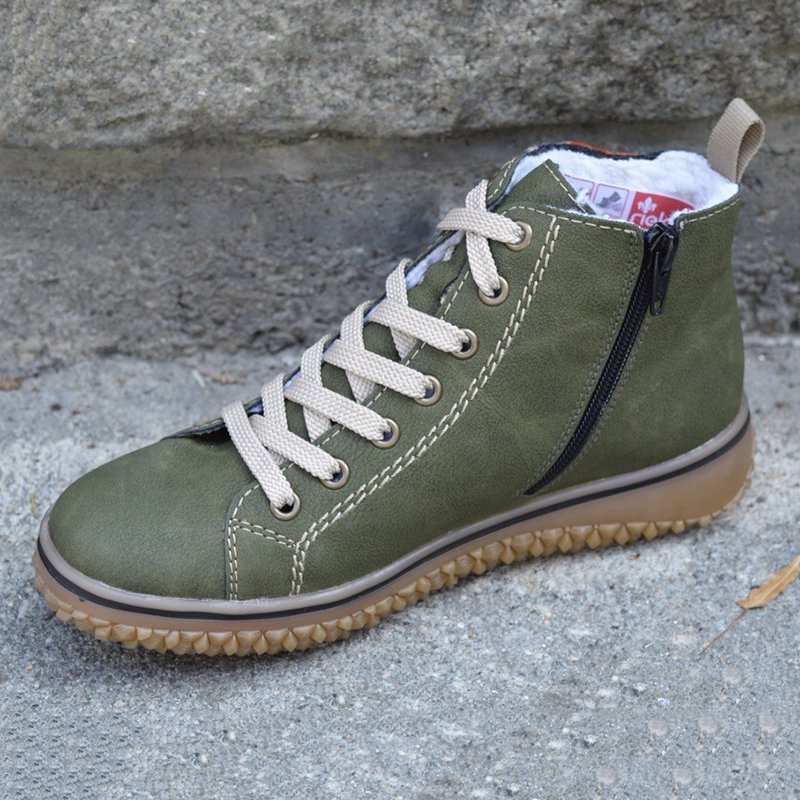 Women's zipper plus velvet casual boots