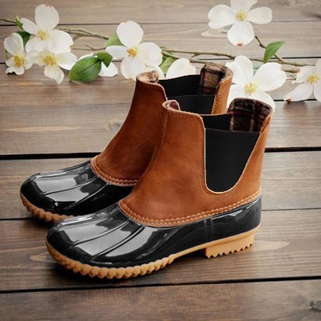 Women Two-Tone Duck Boots