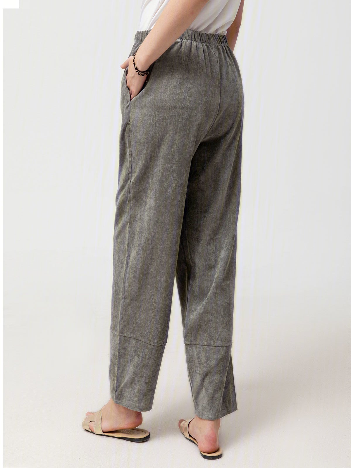 Summer Pockets Striped Casual Capri Trousers