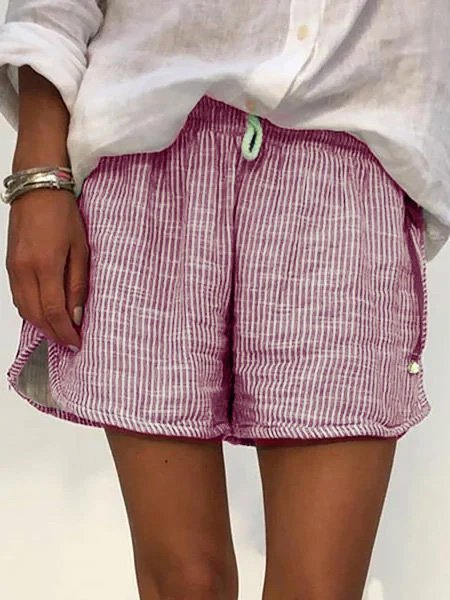 Casual Striped Loose Shorts