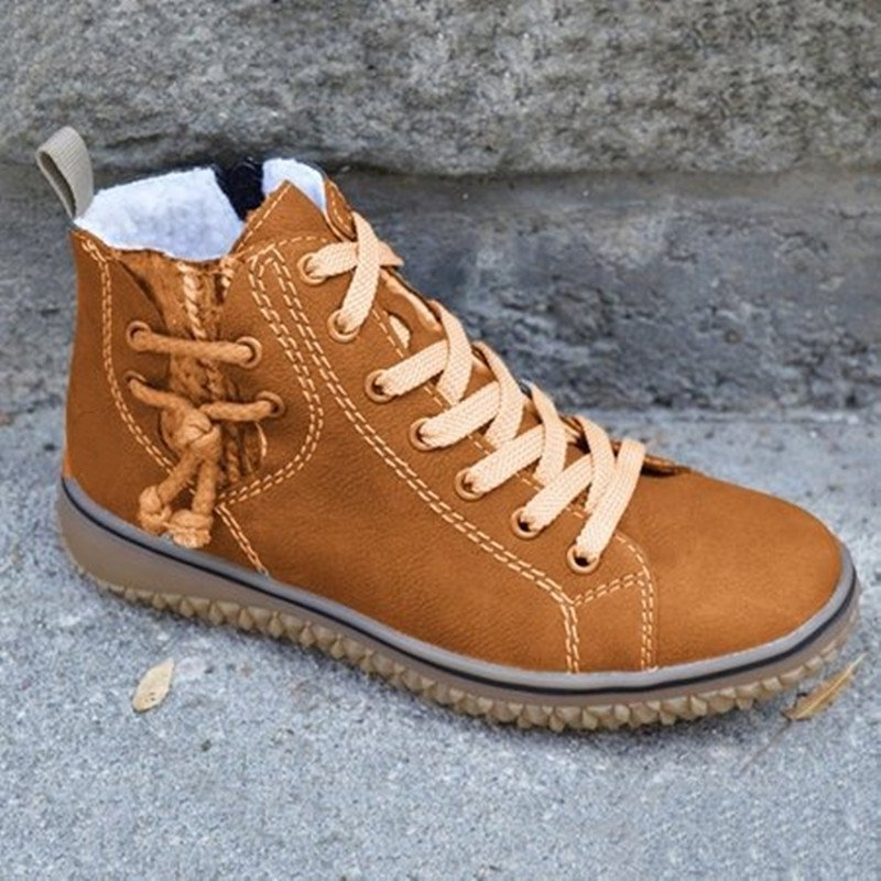 Women's zipper plus velvet casual boots