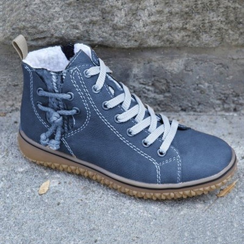 Women's zipper plus velvet casual boots