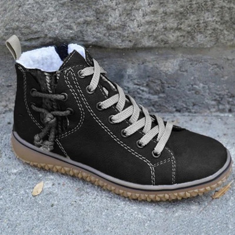 Women's zipper plus velvet casual boots