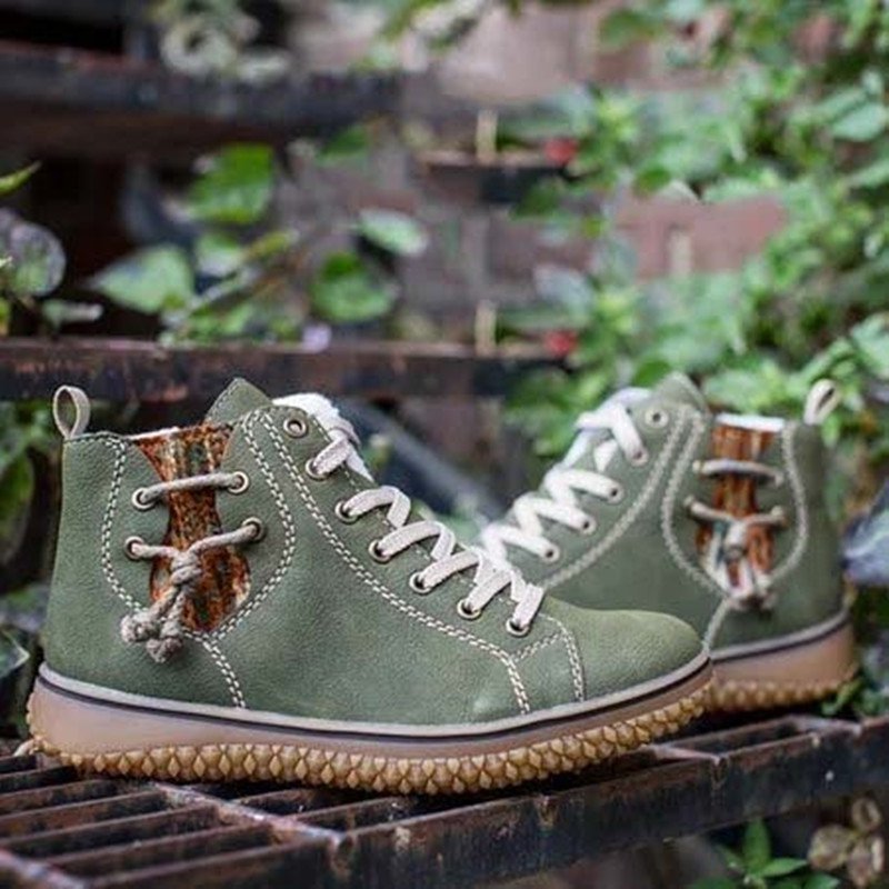 Women's zipper plus velvet casual boots