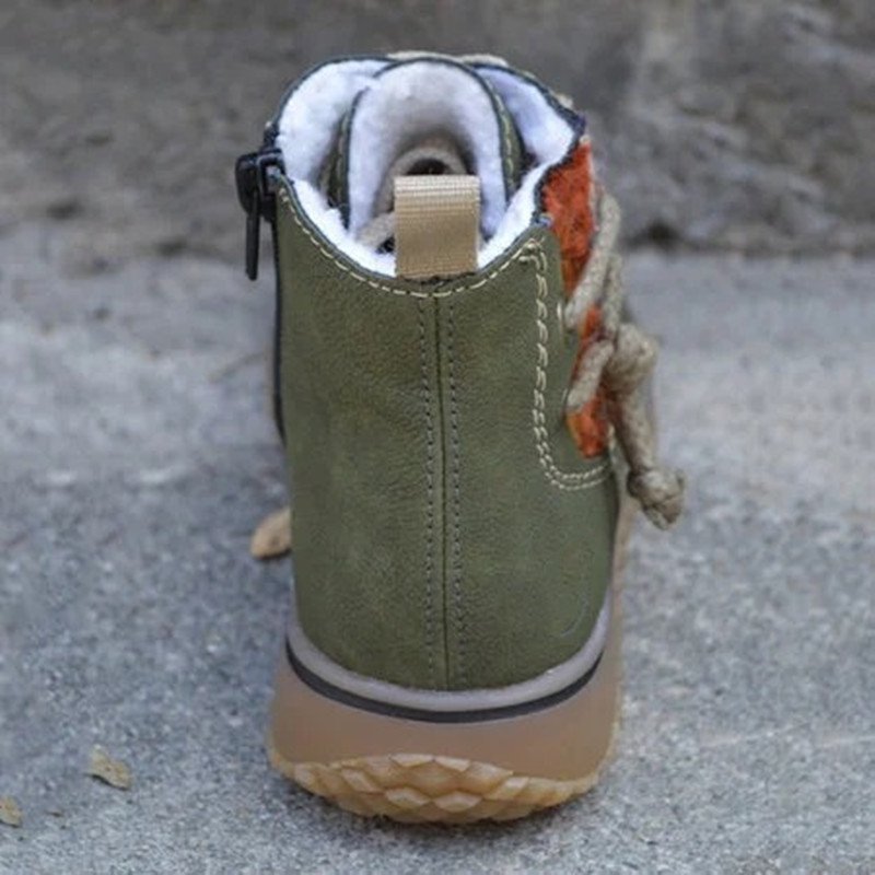Women's zipper plus velvet casual boots