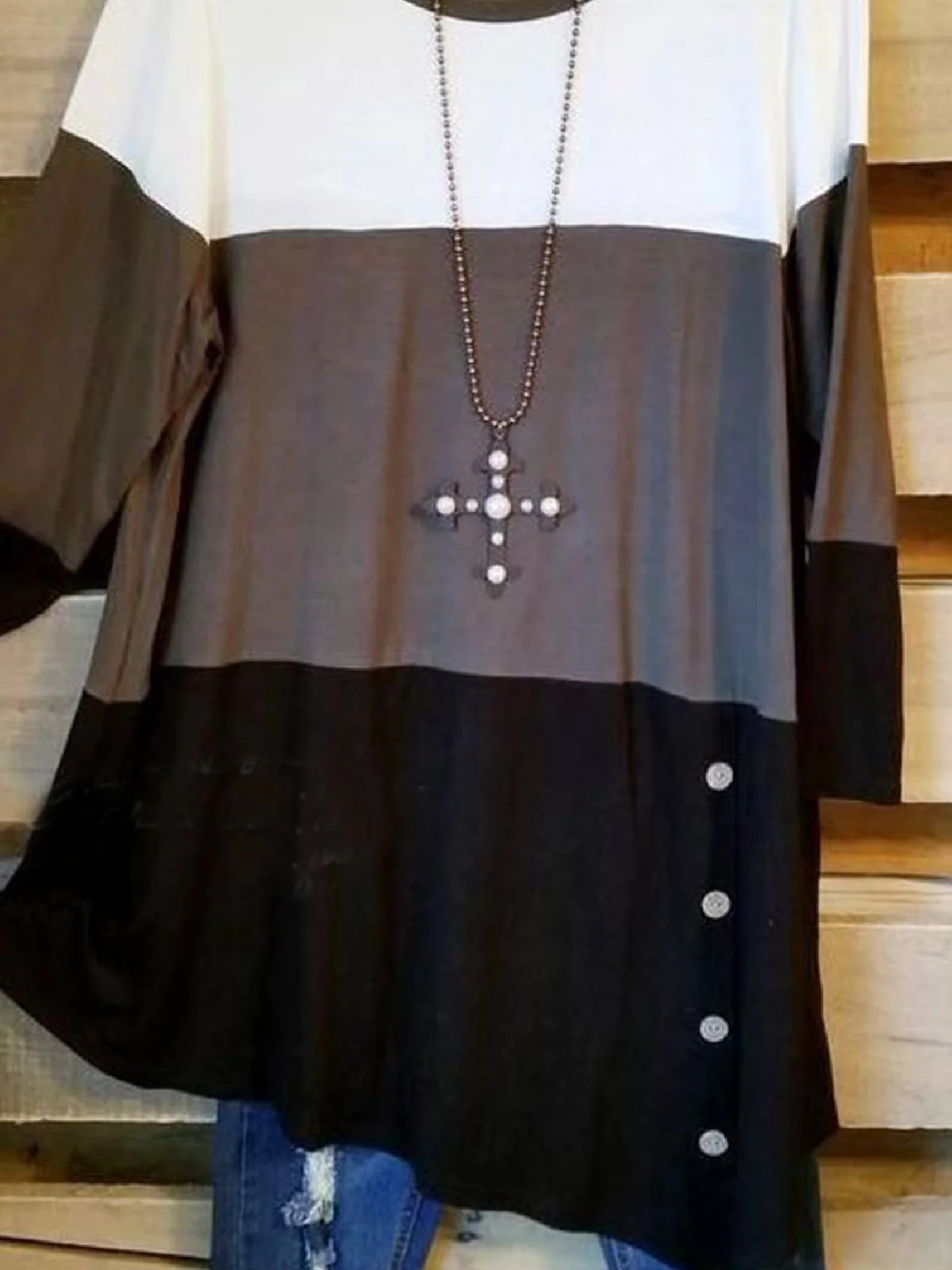 Casual Solid Cotton-Blend Sweatshirt &pullover