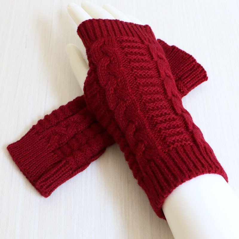 Fashion Knitted Arm Fingerless Winter Gloves Unisex Soft Warm Mitten Original