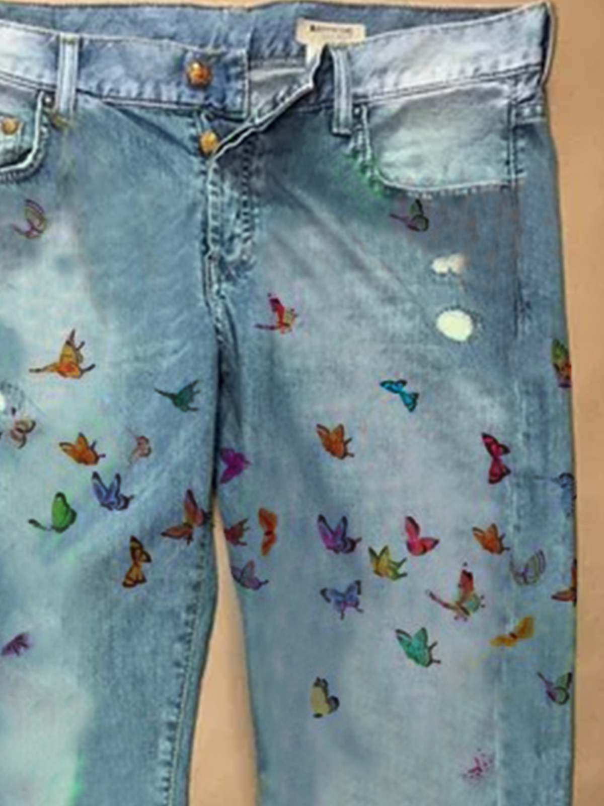Loose Vintage Butterfly Denim&jeans