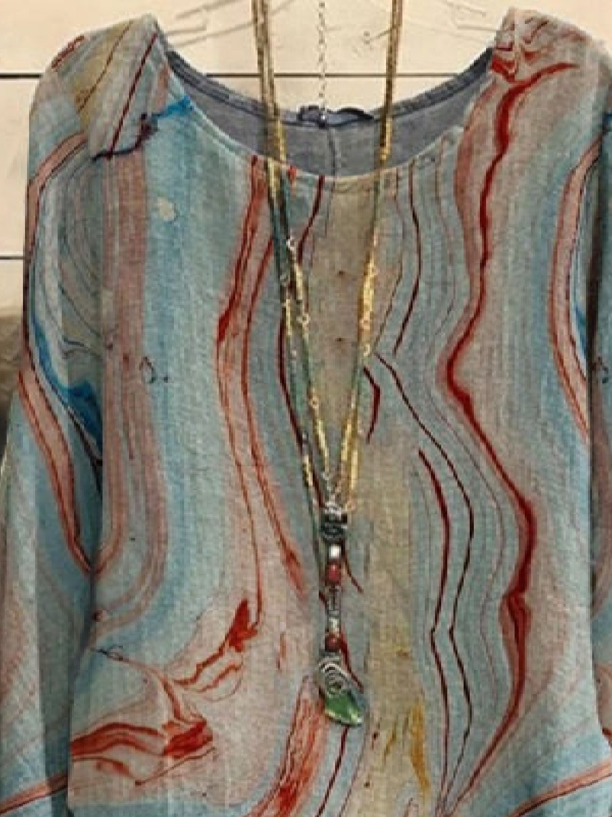Printed Casual Loose Cotton-Blend Blouses