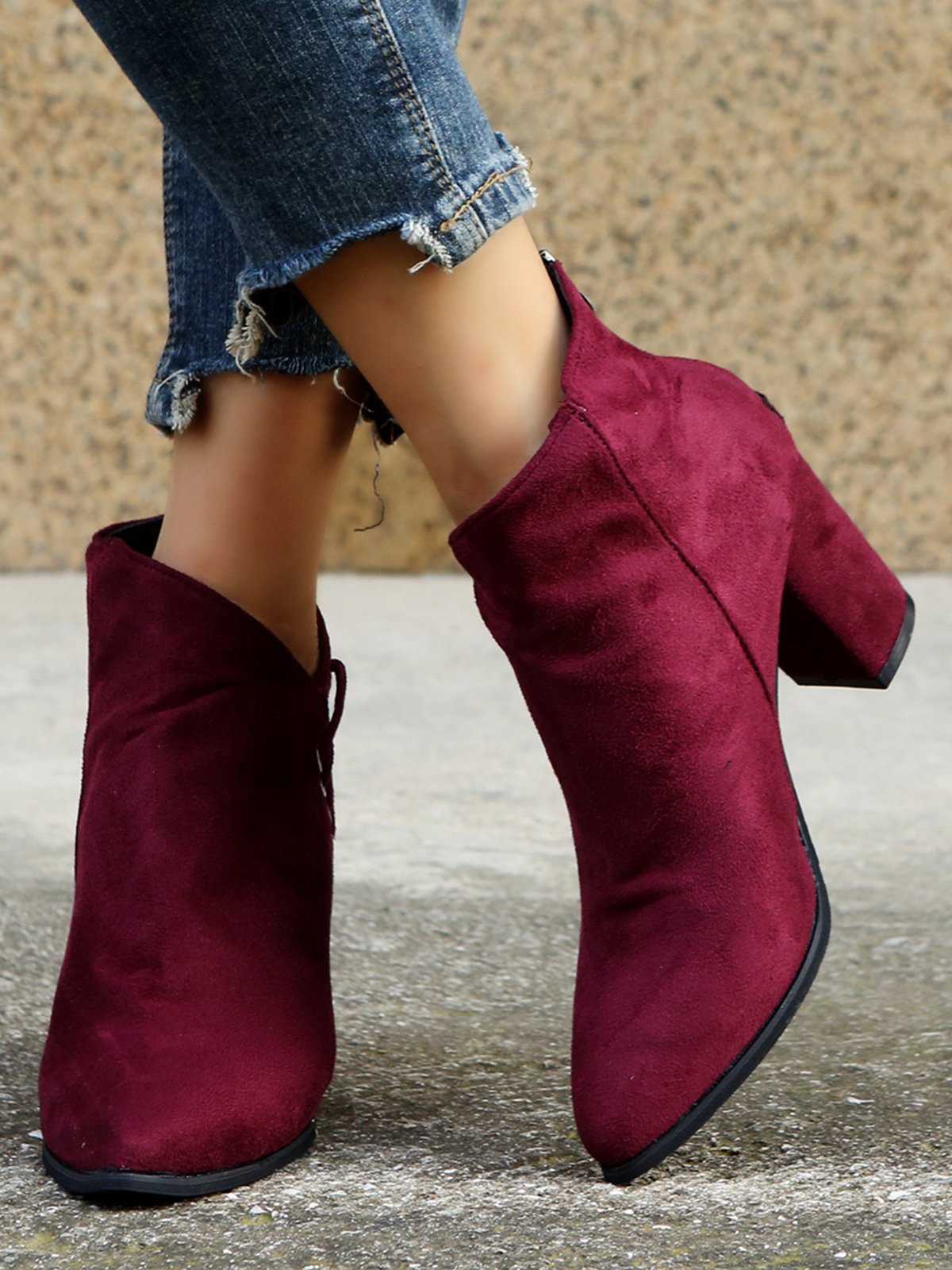 Casual Simple Stitching Zipper Boots