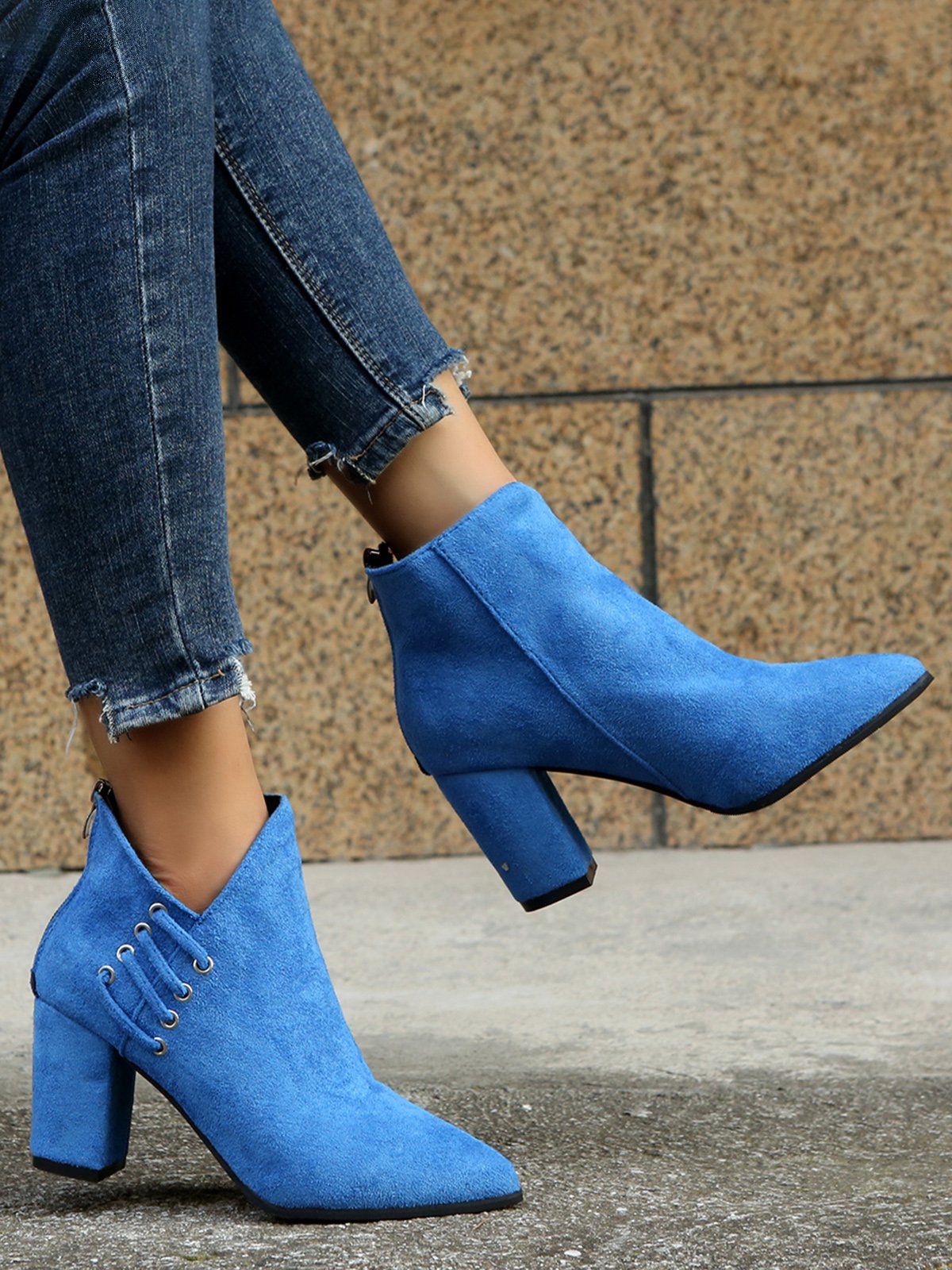 Casual Simple Stitching Zipper Boots