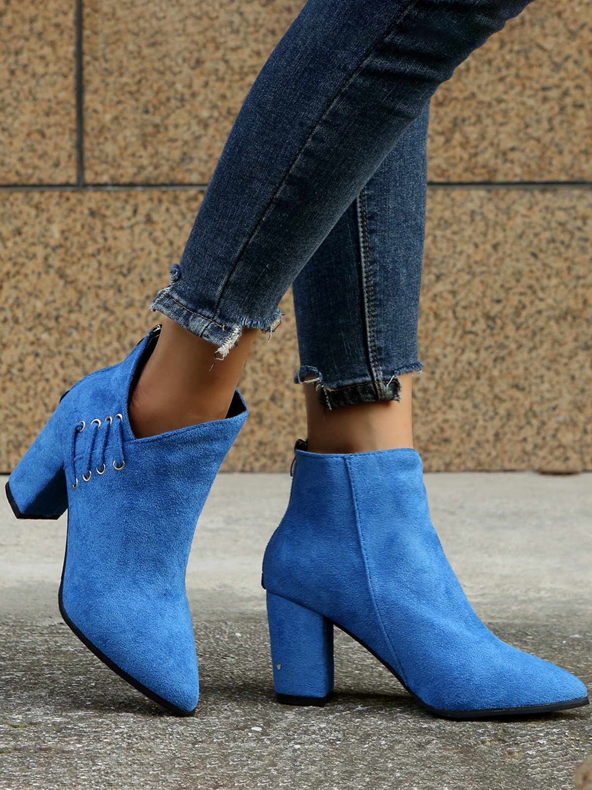 Casual Simple Stitching Zipper Boots