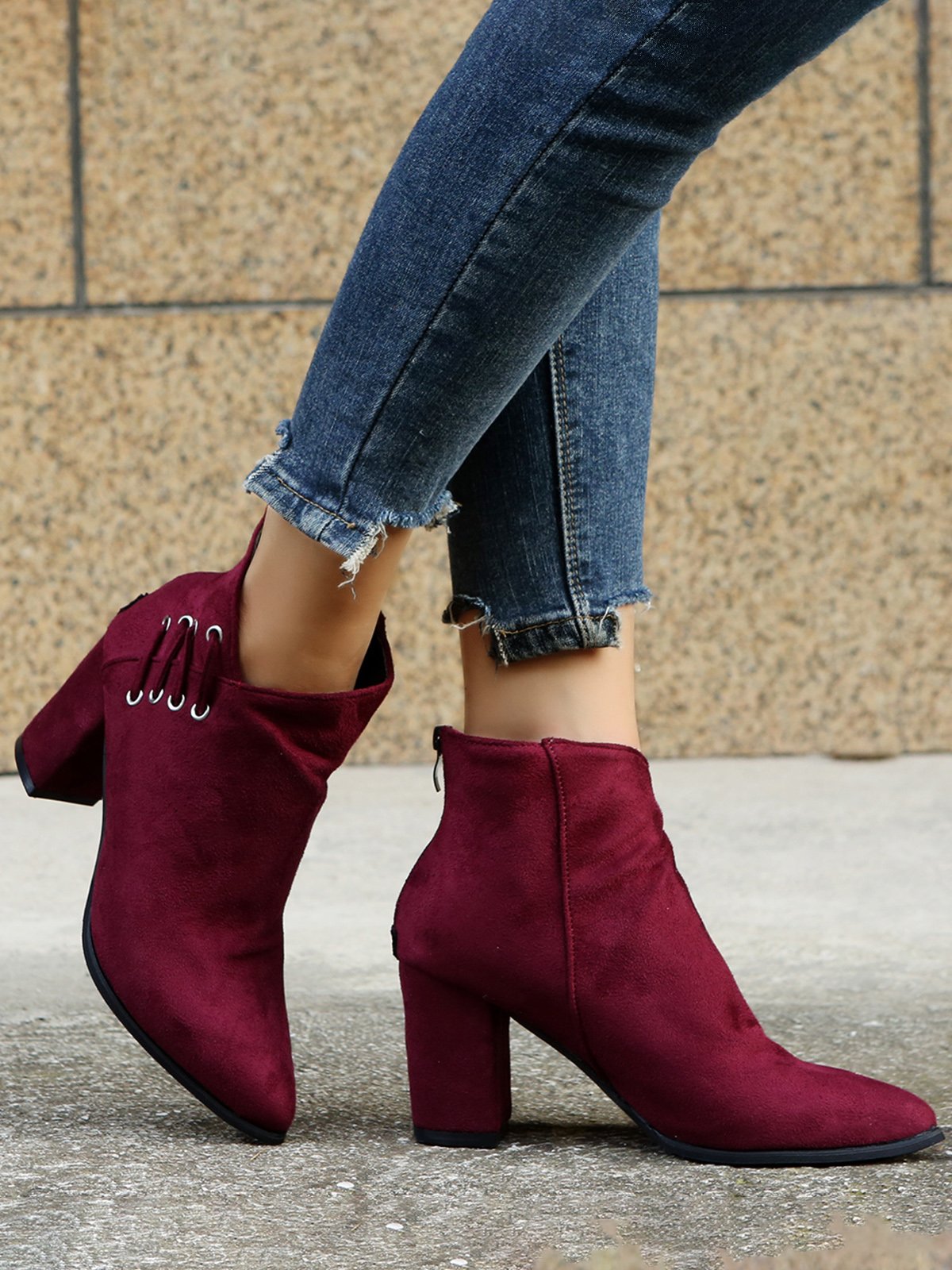 Casual Simple Stitching Zipper Boots