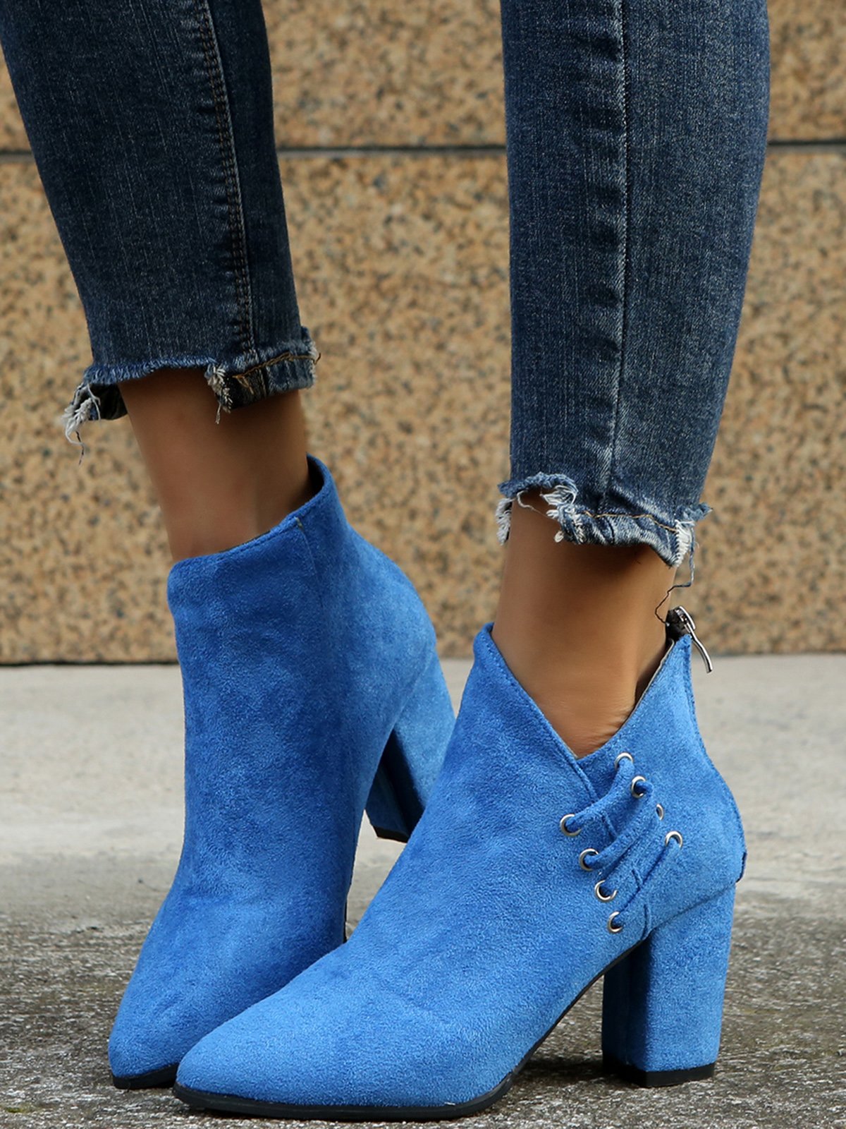 Casual Simple Stitching Zipper Boots