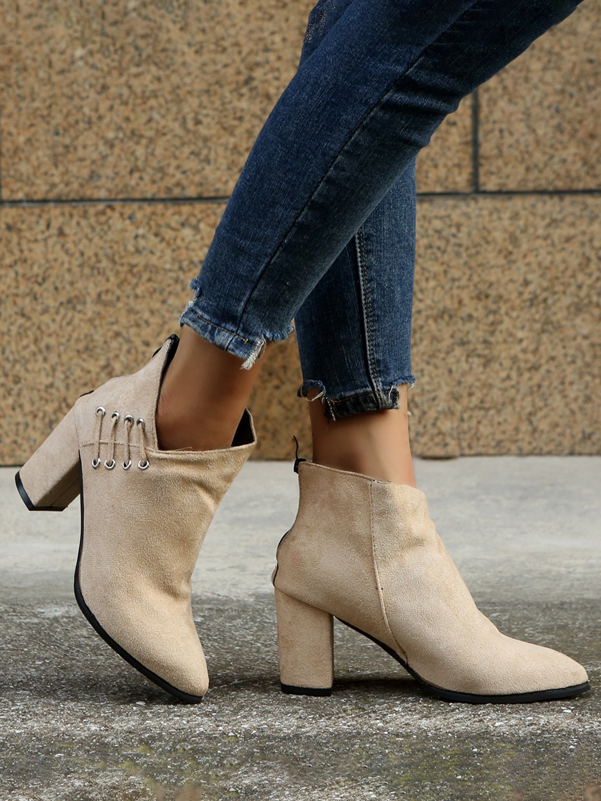 Casual Simple Stitching Zipper Boots