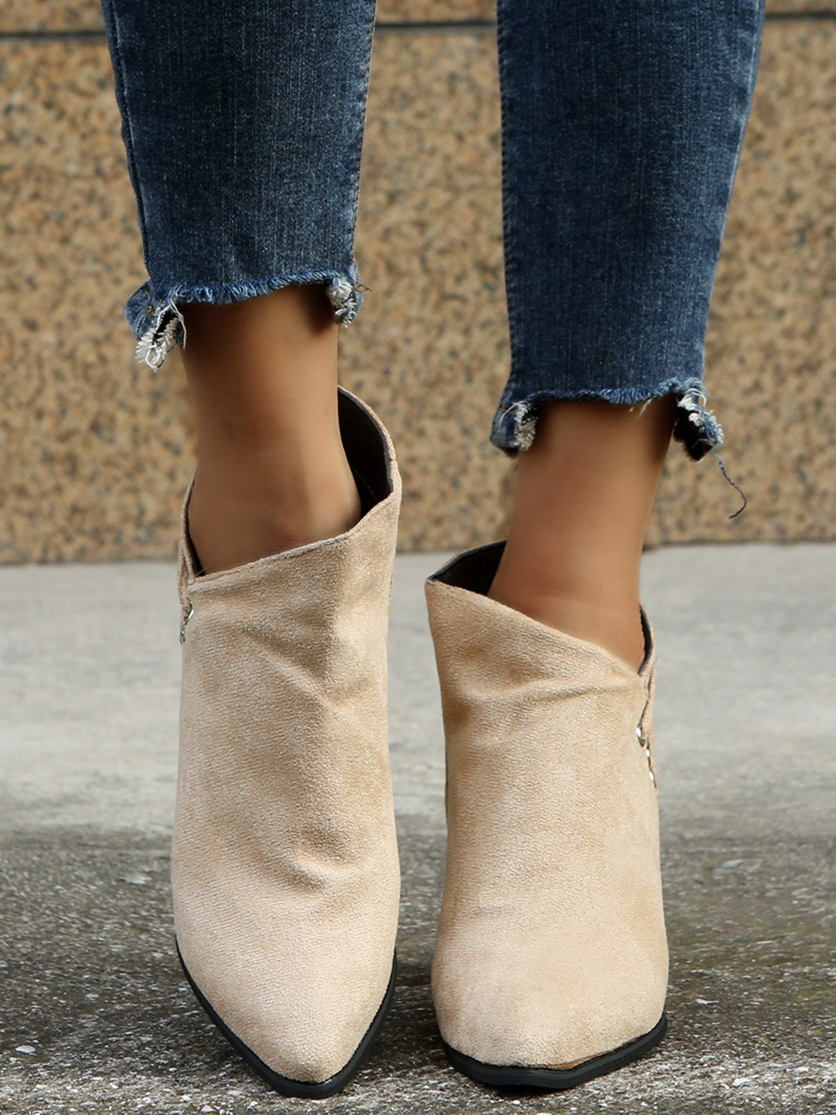 Casual Simple Stitching Zipper Boots