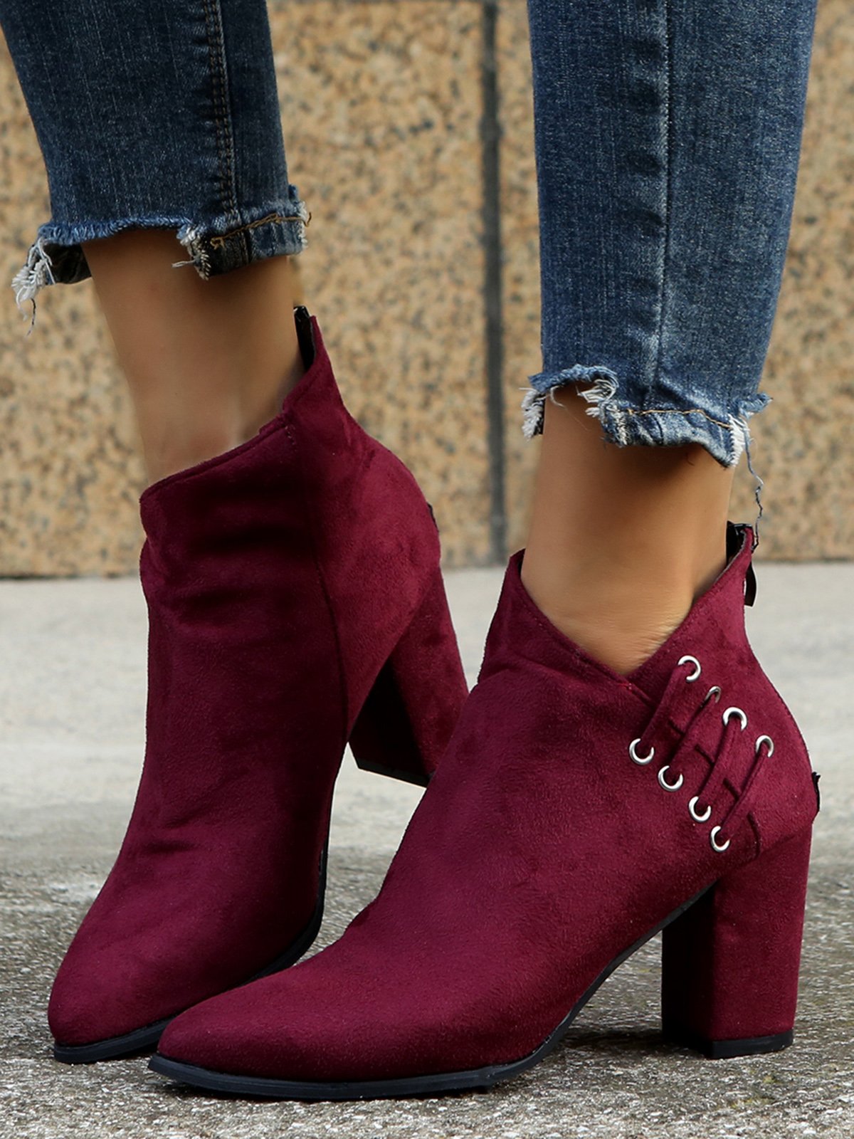 Casual Simple Stitching Zipper Boots