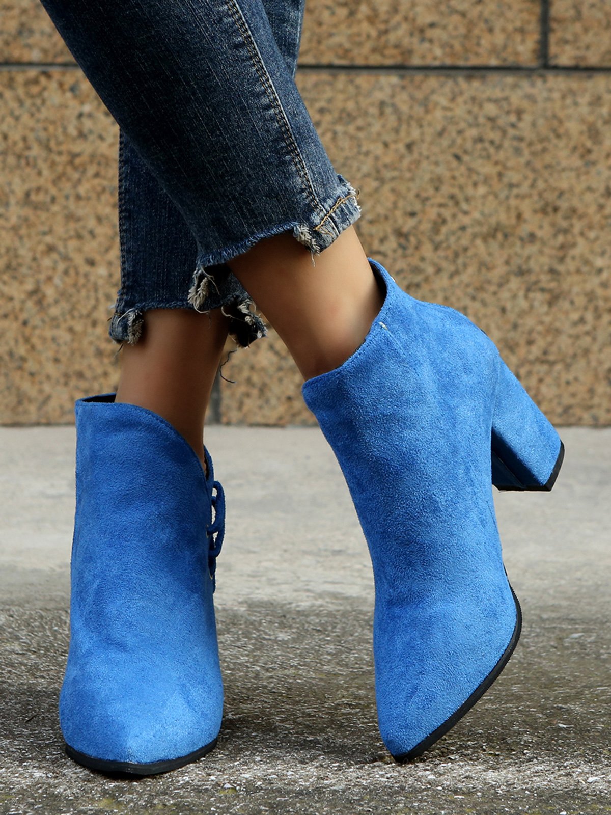 Casual Simple Stitching Zipper Boots