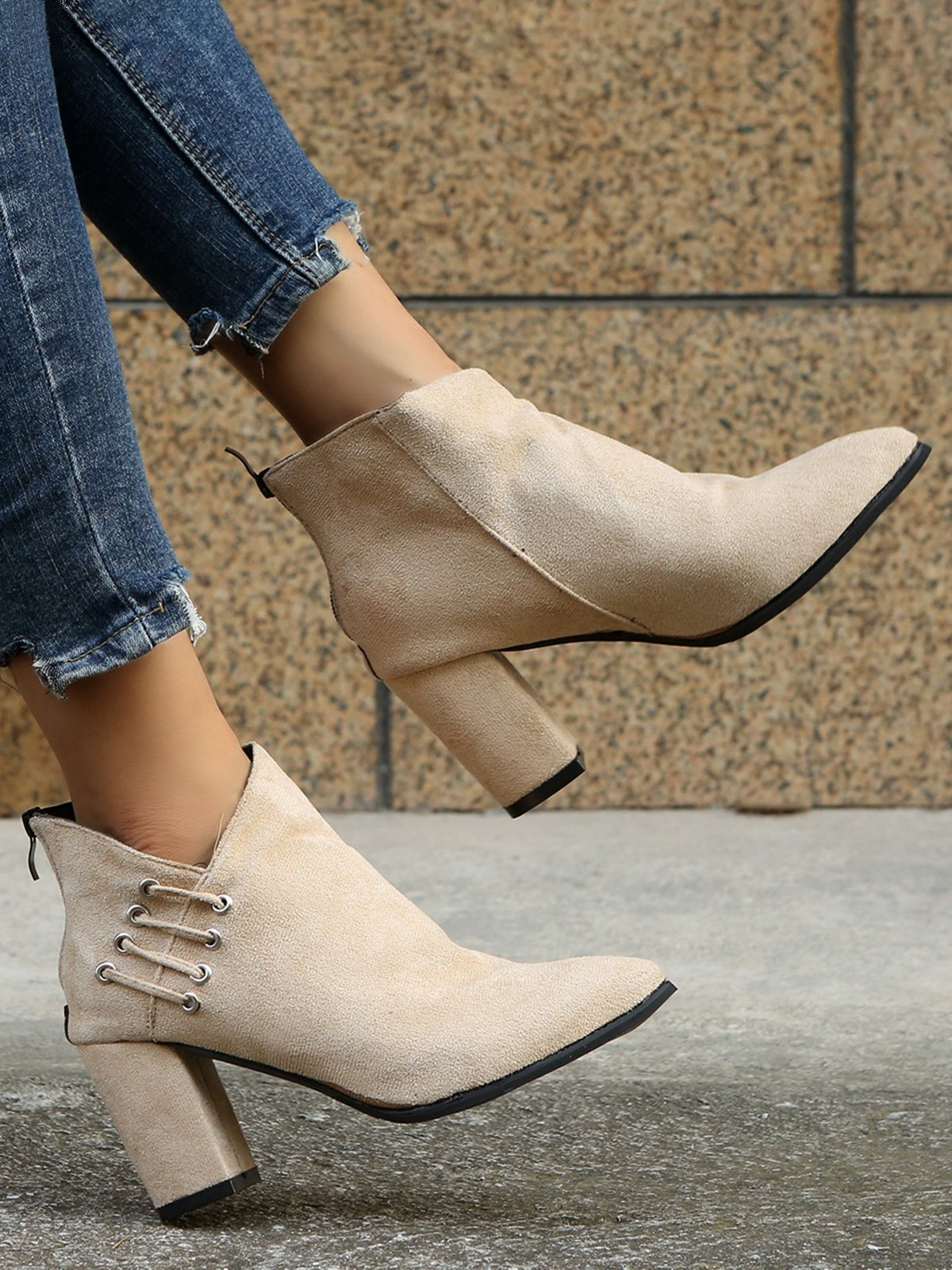 Casual Simple Stitching Zipper Boots