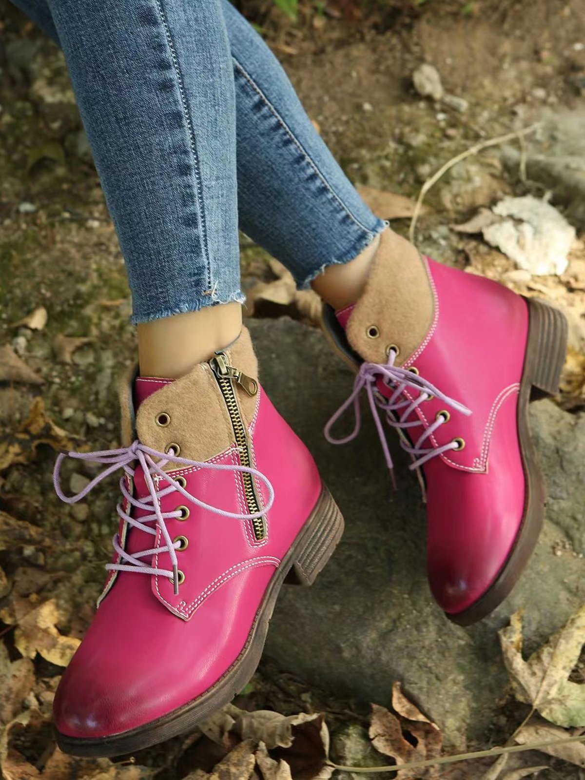Casual Simple Plain Upgraded Martin Combat Combat Boots
