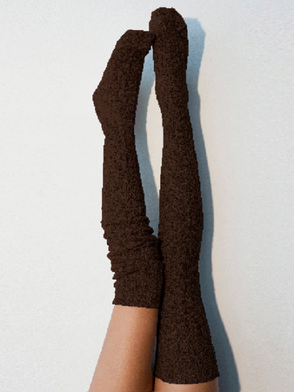 Twist Solid Color  Knit Casual Socks