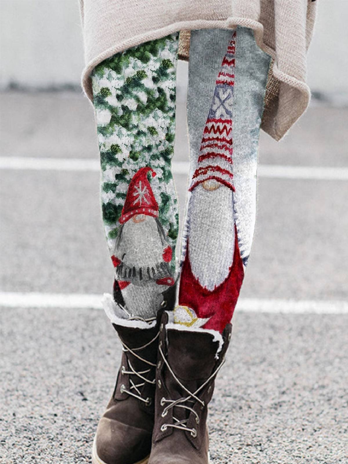Regular Fit Christmas Snowman Leggings