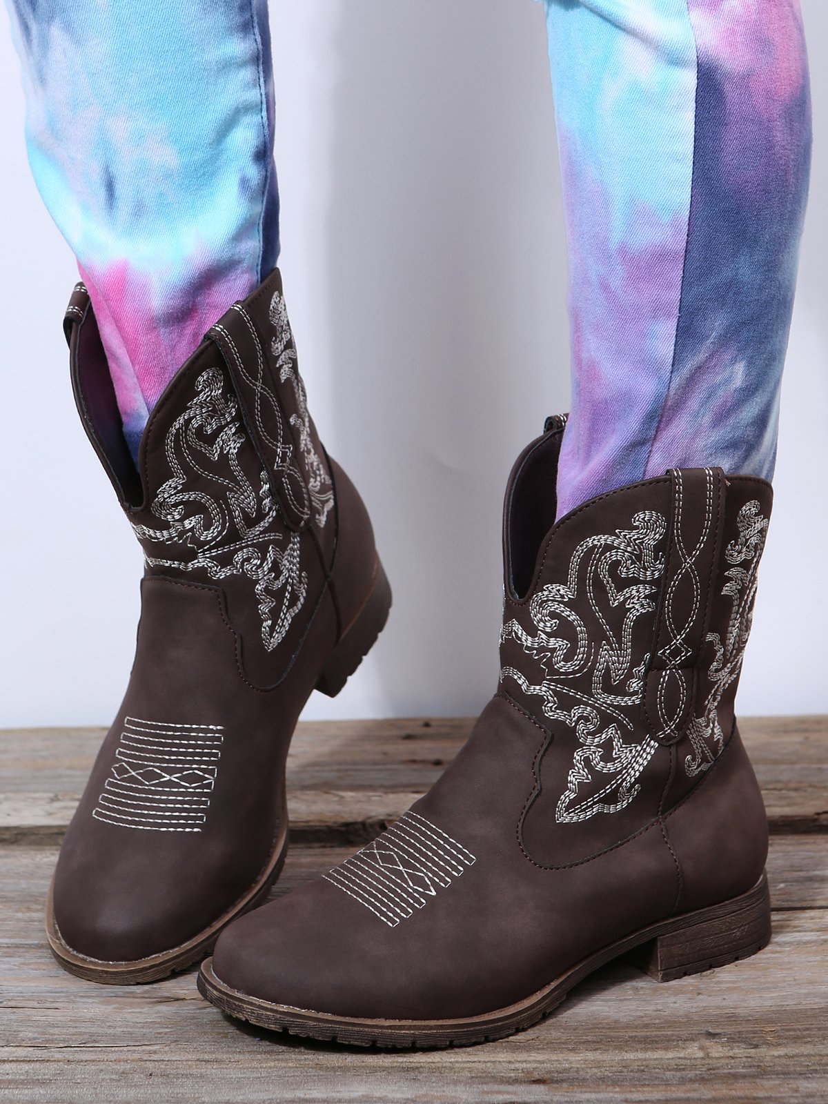 Retro Ethnic Embroidered Cowboy Cowboy Boot