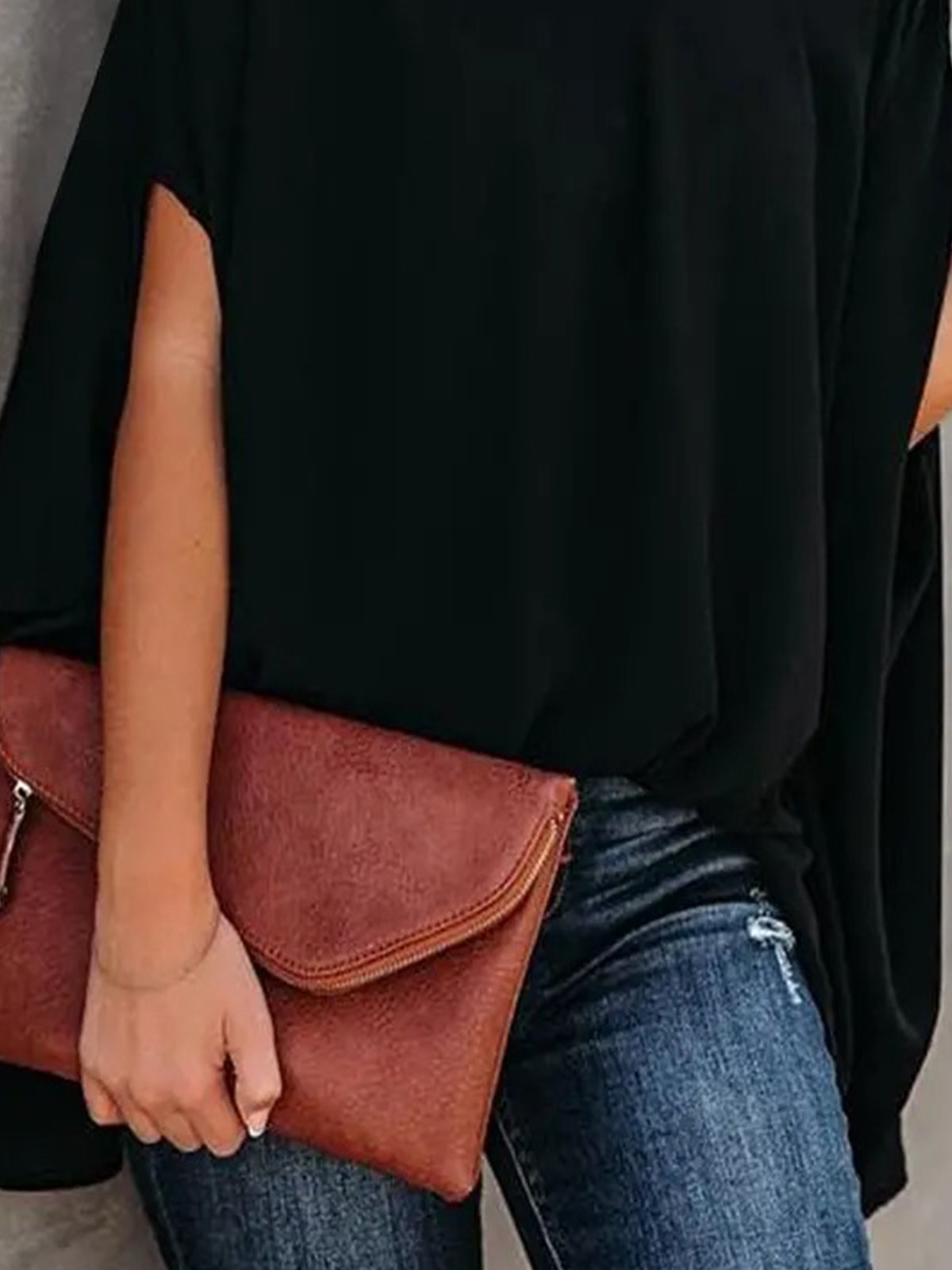 Sexy Plain Halter Jersey Batwing Sleeve Blouses