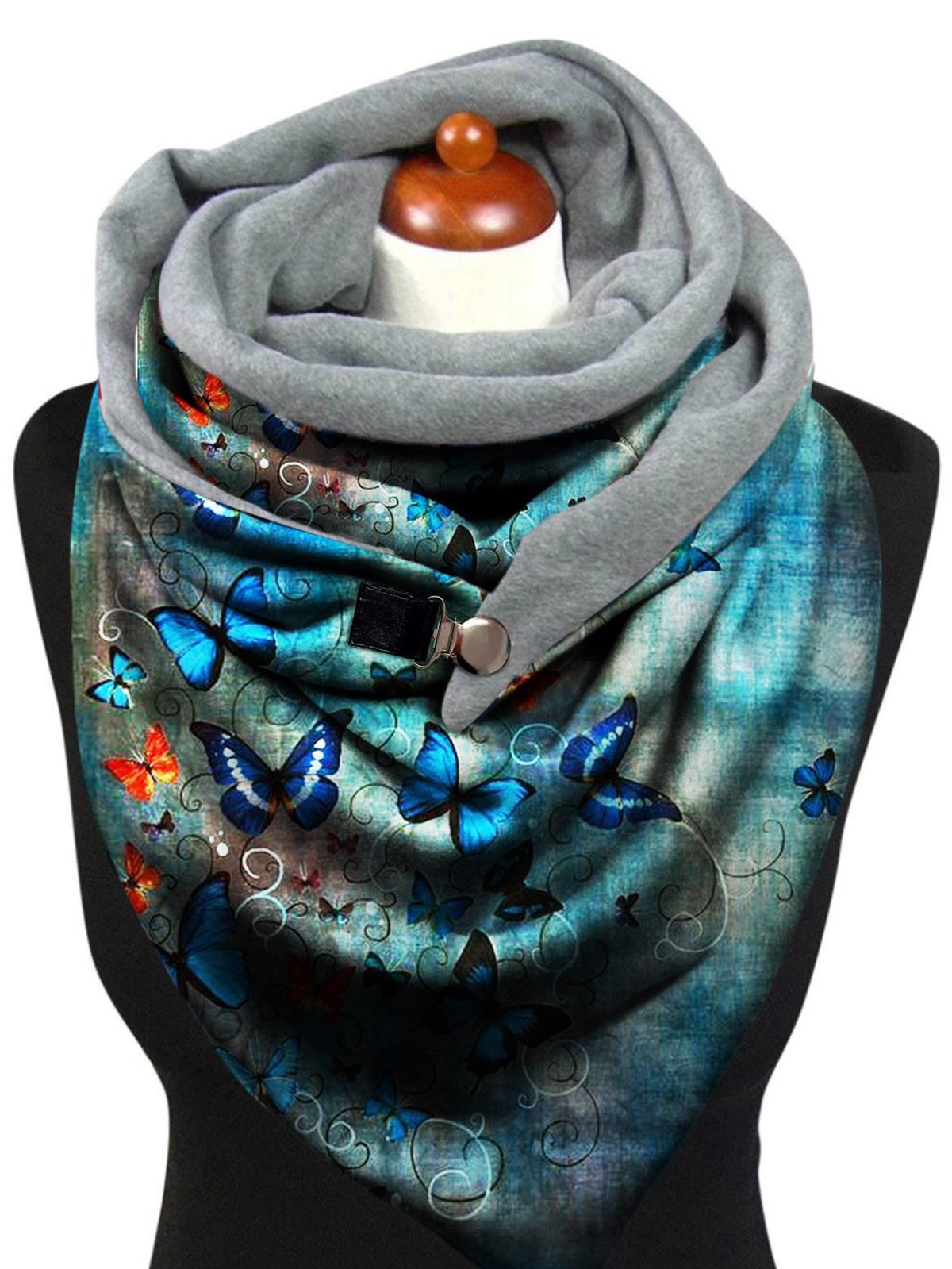 Vintage Butterfly Print Triangle Scarf Wind/warm