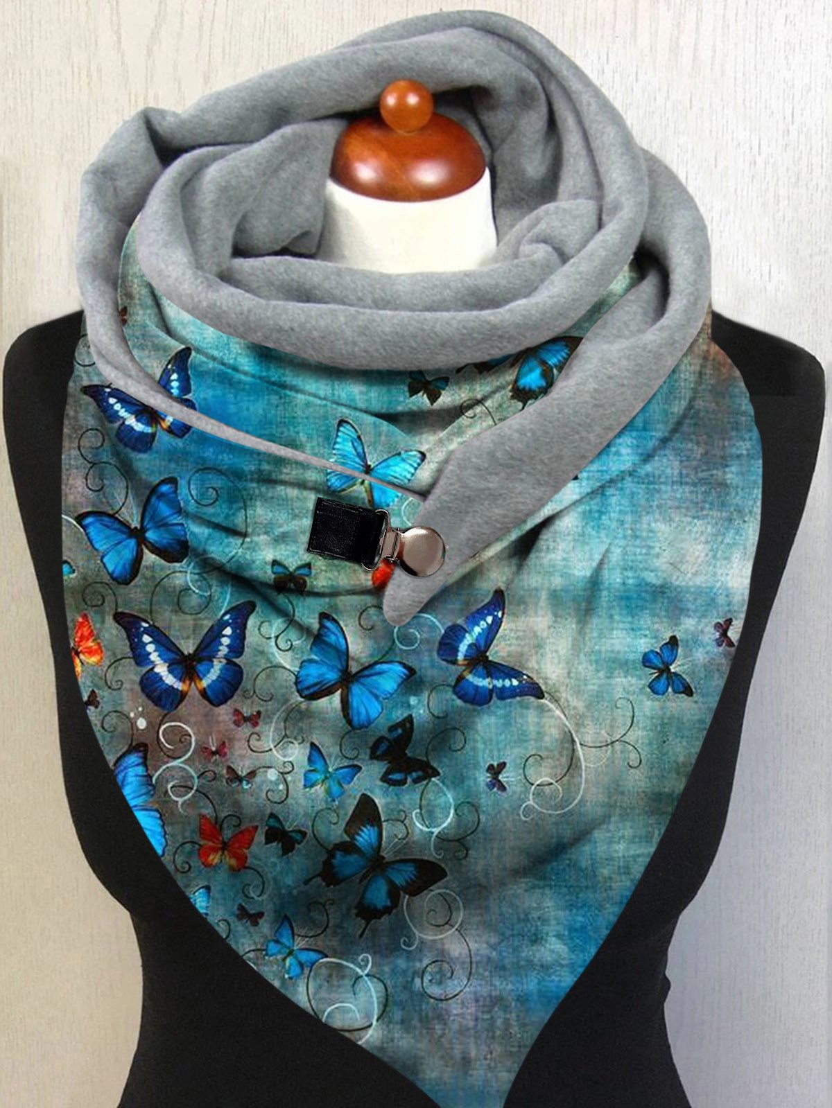 Vintage Butterfly Print Triangle Scarf Wind/warm