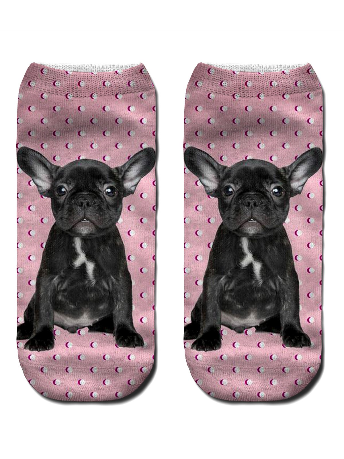 Casual Dog Print Knit Socks